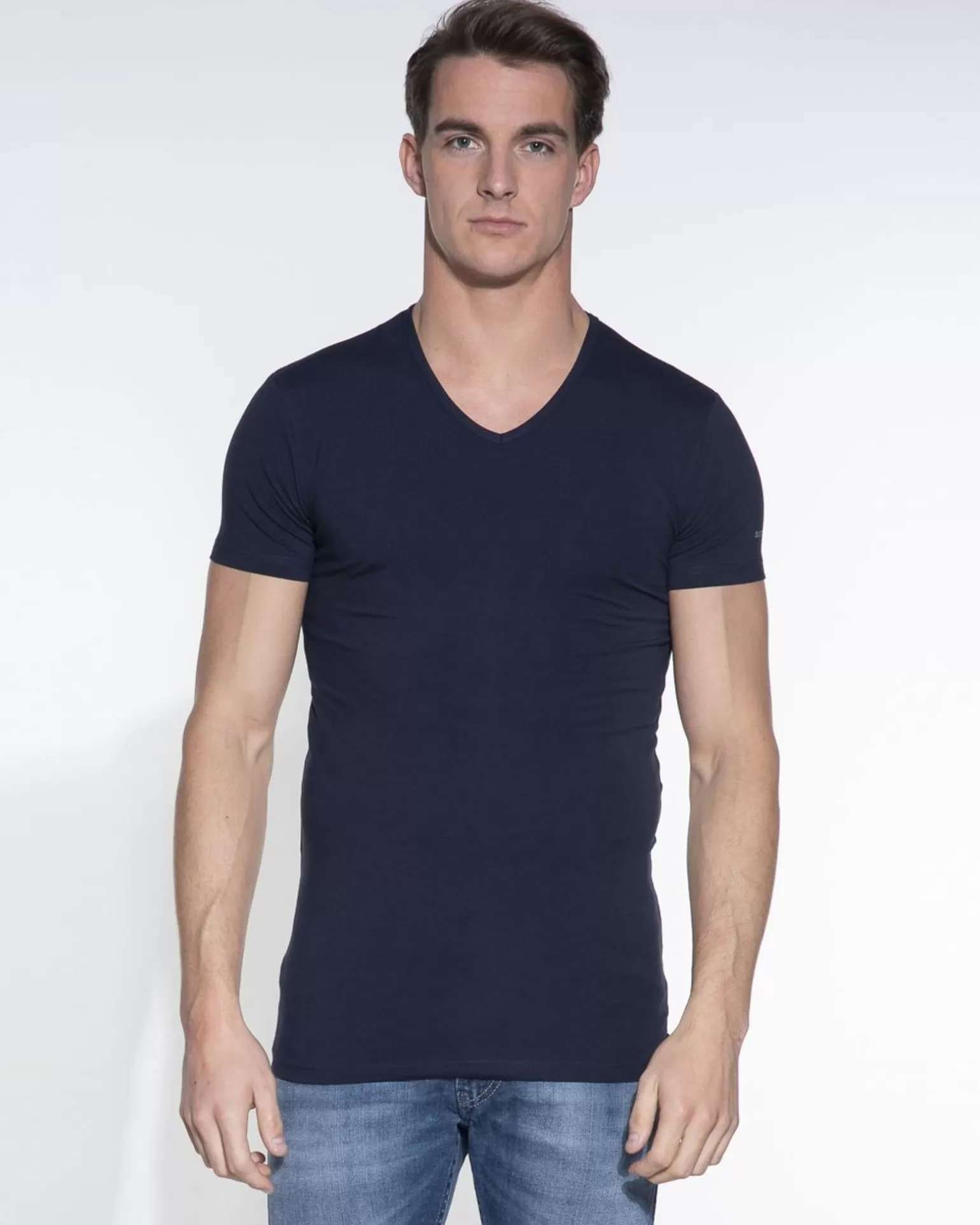 Stretch T-Shirt V-Hals 2-Pack>Slater Shop